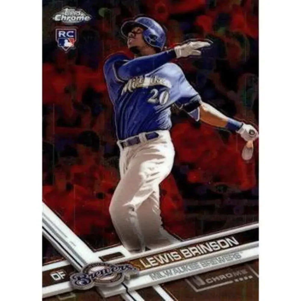 2017 Topps Chrome Update Lewis Brinson RC HMT23 Milwaukee Brewers